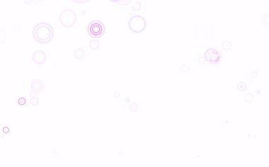 Noktalı açık mor vektör arkaplanı. Parlak renkli soyut çemberlerin olduğu bir resim. Marka kitabınız için yeni şablon.