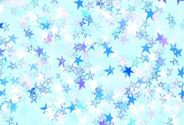 Açık Pembe, renkli yıldızlı mavi vektör arkaplan. Bulanık arkaplanda gradyanı olan yıldızlar. İş ilanınız için akıllı tasarım.