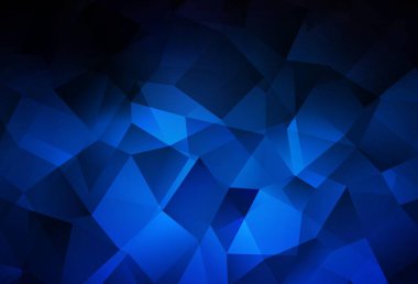 Koyu mavi vektör soyut mozaik arkaplan. Üçgenli modern soyut çizim. Web siteniz için çokgen tasarım.