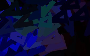 Koyu mavi, kırmızı vektör düzeni çizgiler, üçgenler. Soyut üçgenli dekoratif tasarım. İniş sayfası için modern şablon.