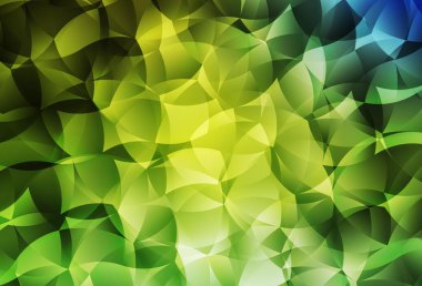 Açık yeşil, sarı vektör üçgen arkaplan. Çokgen tarzda tamamen yeni bir renk çizimi. Marka kitabınız için yeni şablon.