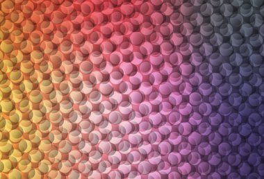 Açık pembe, daire şekilli sarı vektör düzeni. Parlak renkli soyut çemberlerin olduğu bir resim. Fütürist reklamlar ve kitapçıklar için şablon.