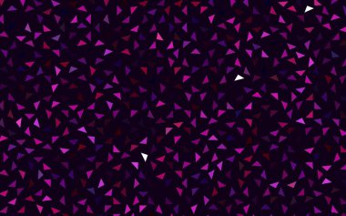 Koyu pembe vektör soyut renkli arkaplan, üçgenlerden oluşuyor. Beyaz arkaplanda renkli üçgenler olan desen.