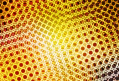 Disklerle koyu sarı vektör dokusu. Doğa tarzında bulanık halkaları olan güzel renkli çizimler. Fütürist reklamlar ve kitapçıklar için şablon.