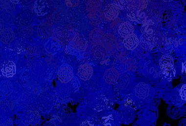 Soyut şekilli koyu mavi vektör arkaplan. Soyut tarzda rengarenk gradyan şekilleri olan bir resim. Web siteniz için basit tasarım.