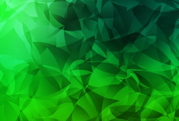 Dunkelgrünes Vektorpolygon Abstraktes Layout Leuchtende Polygonale Illustration Die Aus Dreiecken — Stockvektor