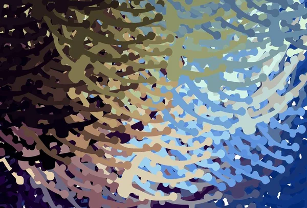 Bleu Foncé Motif Vectoriel Jaune Avec Des Formes Aléatoires Illustration — Image vectorielle