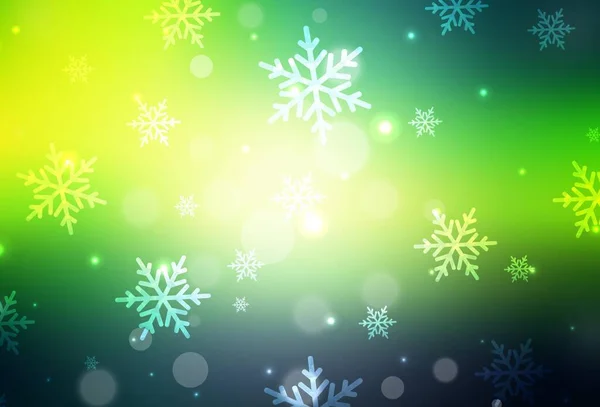 Koyu Yeşil Xmas Tarzında Sarı Vektör Arkaplan Noel Özellikleriyle Basit — Stok Vektör