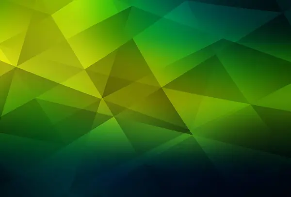 Mörkgrön Gul Vektor Lutning Trianglar Mönster Helt Färg Illustration Polygonal — Stock vektor