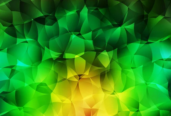 Modèle Triangles Dégradé Vectoriel Vert Clair Jaune Illustration Géométrique Créative — Image vectorielle