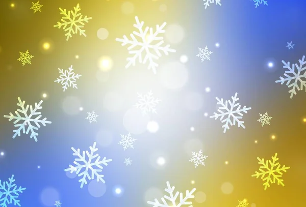 Açık Mavi Noel Tarzında Sarı Vektör Deseni Noel Sembolleri Tabelaları — Stok Vektör