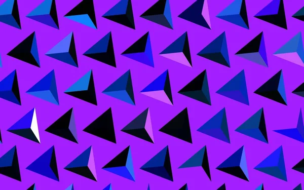 Modèle Vectoriel Rose Foncé Bleu Avec Cristaux Triangles Triangles Sur — Image vectorielle