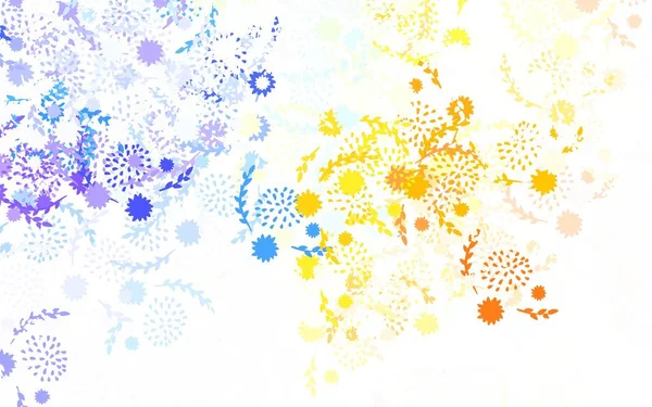 Fond Vectoriel Multicolore Clair Doodle Avec Fleurs Roses Conception Décorative — Image vectorielle