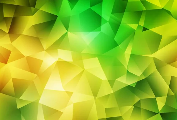 Világoszöld Sárga Vektor Absztrakt Mozaik Háttér Háromszög Alakú Geometriai Minta — Stock Vector