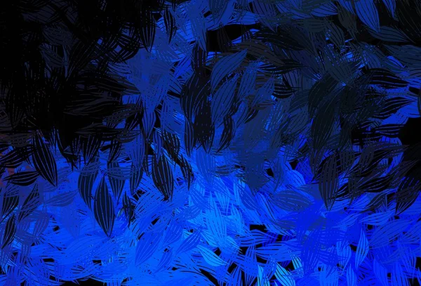 Темно Синий Желтый Вектор Элегантные Обои Листьями Нечеткие Каракули Листьями — стоковый вектор
