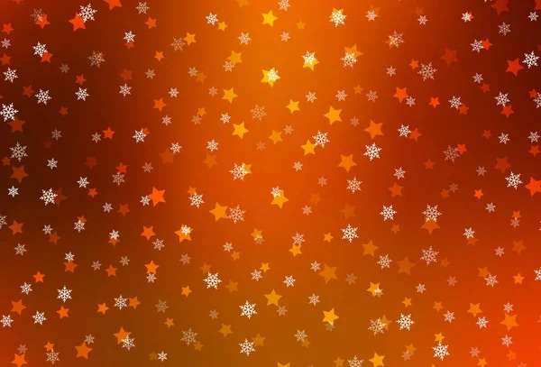 Светло Красный Векторный Узор Снежинками Звездами Красочные Снежинки Градиентными Снежинками — стоковый вектор