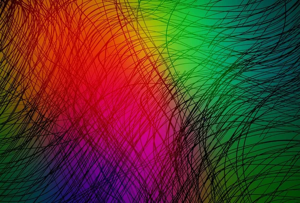 Темний Багатобарвний Векторний Візерунок Вигнутими Лініями Творчі Ілюстрації Стилі Напівтонів — стоковий вектор