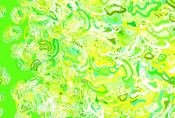 Verde Claro Textura Vetorial Amarela Com Formas Abstratas Ilustração Com — Vetor de Stock