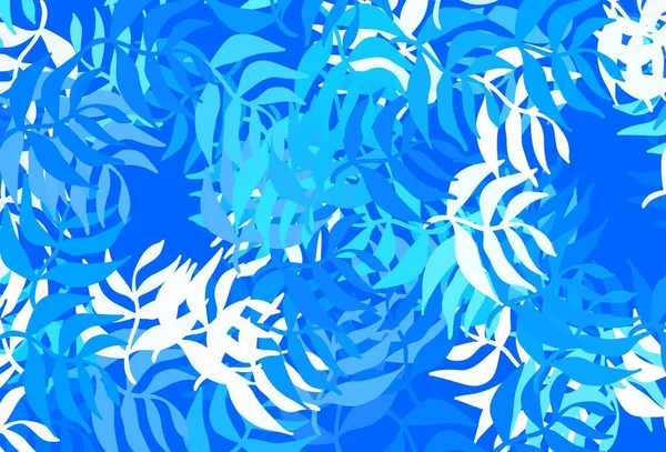 Светлый Синий Векторный Фон Листьями Красочная Абстрактная Иллюстрация Листьями Стиле — стоковый вектор