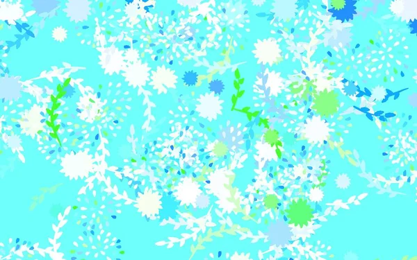 Light Blue Vektor Hijau Abstrak Desain Dengan Bunga Mawar Ilustrasi - Stok Vektor