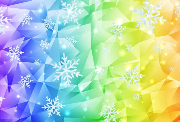 Luz Textura Vectorial Multicolor Con Copos Nieve Colores Estrellas Copos — Archivo Imágenes Vectoriales