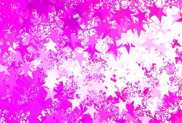 Светло Розовый Векторный Фон Цветными Звездами Размытый Декоративный Дизайн Простом — стоковый вектор