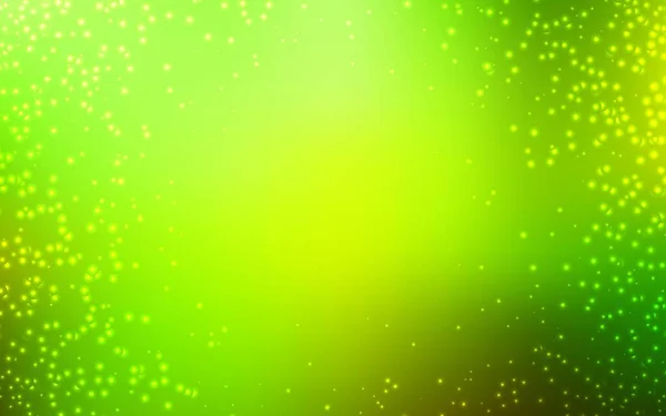 Verde Claro Plantilla Vector Amarillo Con Estrellas Espaciales Ilustración Abstracta — Vector de stock