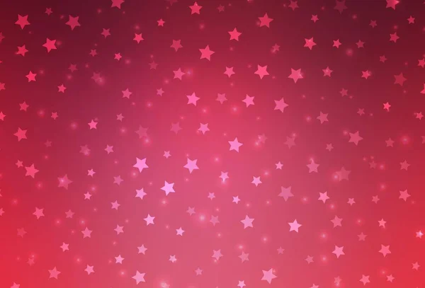 Hellrosa Vektorschablone Mit Eisschneeflocken Sternen Bunte Dekoration Weihnachtlichen Stil Mit — Stockvektor