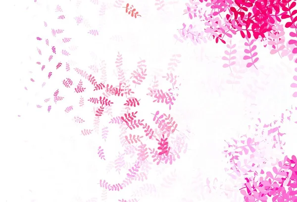 Hellrosa Vektor Elegante Tapete Mit Blättern Leuchtend Farbige Illustration Mit — Stockvektor