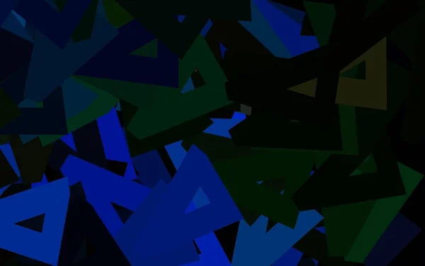 Tmavě Modrá Zelené Vektorové Uspořádání Čárami Trojúhelníky Trojúhelníky Abstraktním Pozadí — Stockový vektor
