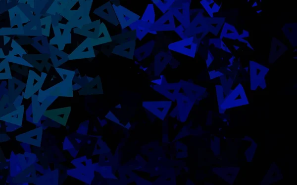 Temná Vektorová Šablona Blue Krystaly Trojúhelníky Ilustrace Sadou Barevných Trojúhelníků — Stockový vektor