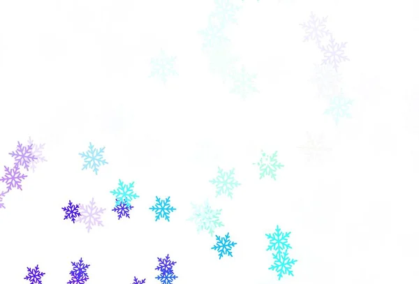 Azul Claro Fondo Verde Vector Con Hermosos Copos Nieve Estrellas — Vector de stock