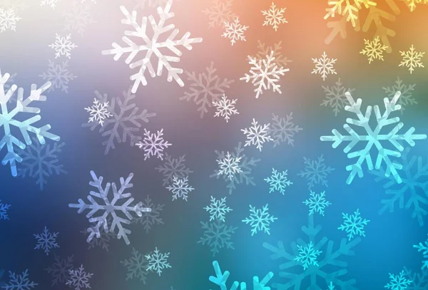 Lichtblauwe Gele Vectorachtergrond Vakantiestijl Kleurrijke Illustratie Met Kerstsimbolen Tekens Slim — Stockvector
