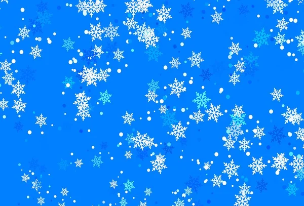 Patrón Vectorial Azul Claro Con Copos Nieve Navideños Ilustración Colores — Vector de stock