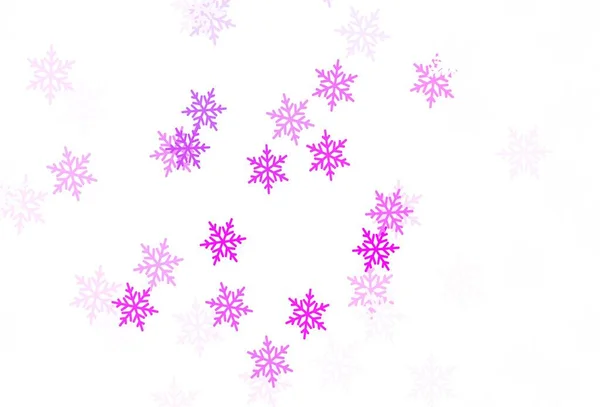 Modelo Vetor Roxo Claro Com Flocos Neve Gelo Estrelas Glitter — Vetor de Stock