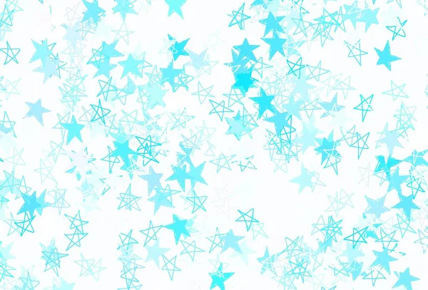 Açık Mavi Içinde Noel Yıldızları Olan Yeşil Vektör Deseni Yıldızlı — Stok Vektör