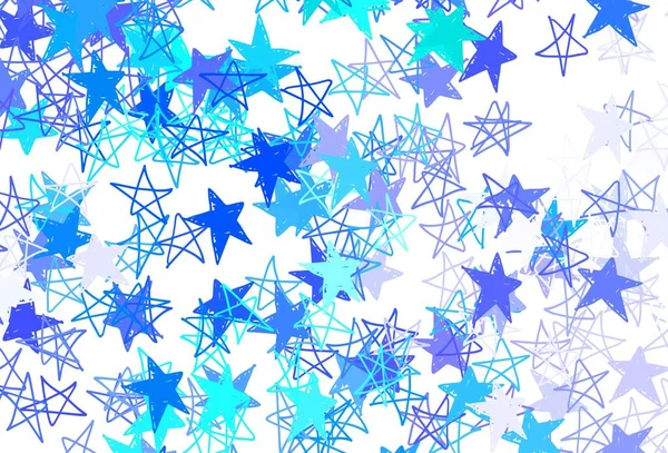 Azul Claro Padrão Vetorial Verde Com Estrelas Natal Glitter Ilustração — Vetor de Stock