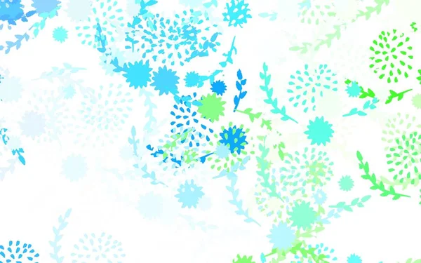 Azul Claro Verde Vector Diseño Abstracto Con Flores Rosas Ilustración — Vector de stock
