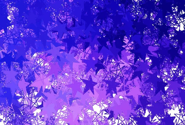 Светло Розовый Голубой Векторный Узор Звездами Звёзды Размытом Абстрактном Фоне — стоковый вектор
