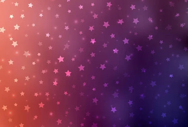 Dunkelrosa Rotes Vektorlayout Mit Hellen Schneeflocken Sternen Gradient Bunte Illustration — Stockvektor