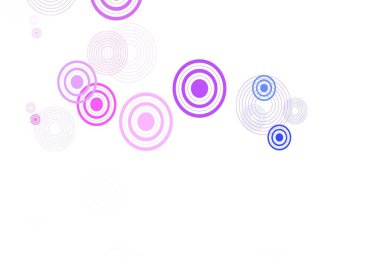 Açık Pembe, daireli mavi vektör şablonu. Doğa tarzında renkli baloncuklu soyut illüstrasyon. Güzel web siteleri için desen.