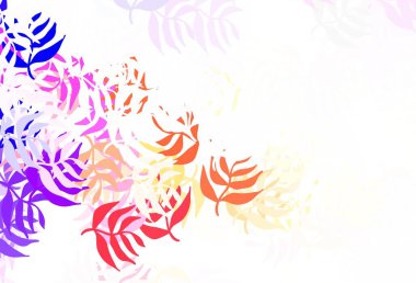 Açık pembe, sarı vektör karalama arkaplanı yapraklarla. Zarif doğal desenli ve eğimli yapraklar. Markan için şık bir model..