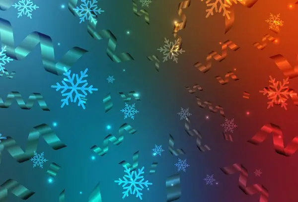 Açık Mavi Kırmızı Vektör Düzeni Yeni Yıl Tarzında Renkli Noel — Stok Vektör