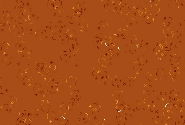 Patrón Vectorial Naranja Claro Con Símbolos Dígitos Ilustración Abstracta Con — Vector de stock