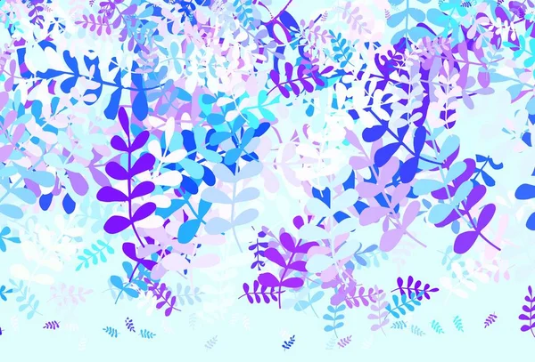 Ανοιχτό Ροζ Μπλε Διανυσματικό Σχέδιο Φύλλα Πολύχρωμη Απεικόνιση Στυλ Doodle — Διανυσματικό Αρχείο