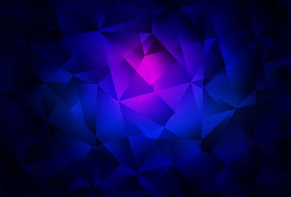 Dark Pink Blue Vector Polygon Abstract Background Shining Polygonal Illustration — Stock Vector