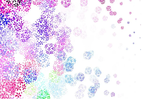 Licht Multicolor Vector Doodle Hintergrund Mit Blättern Bunte Abstrakte Illustration — Stockvektor