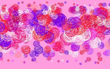 Açık pembe, sarı vektör çizim şablonu ve güller. Çiçeklerle süslenmiş soyut çizimler. Duvar kağıtları, boyama kitapları için desen.