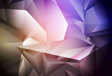 Koyu pembe, kırmızı vektör desenli ve çokgen. Üçgen şekilli ışıltılı soyut çizimler. İşiniz için en iyi akıllı tasarım.