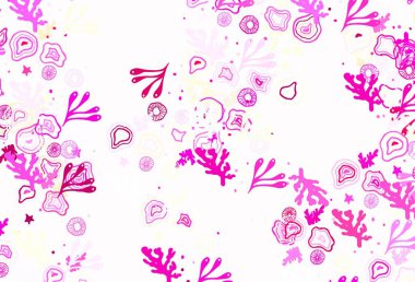 Açık pembe, kaotik şekilli sarı vektör şablonu. Soyut tarzda rengarenk gradyan şekilleri olan bir resim. İşiniz için en iyi akıllı tasarım.